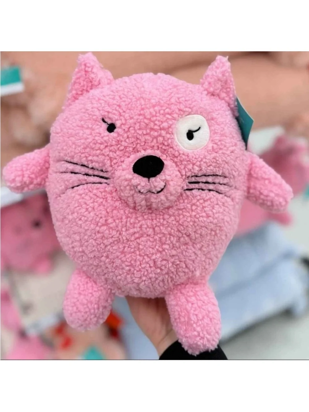 Cat Kids' Mini Weighted Plush Throw Pillow Pink - Pillowfort™